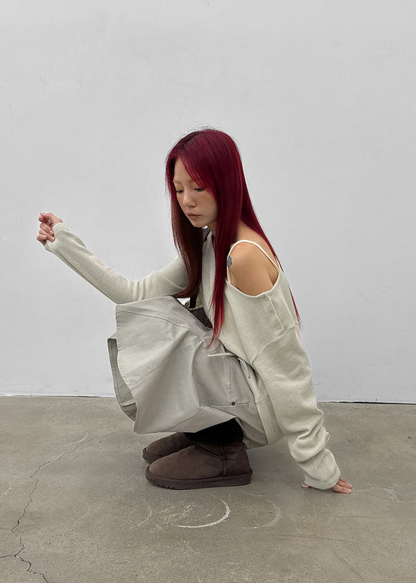 [MADE] Rubeon Knit Button Long Sleeve Tee