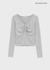 Jade Shirred Staff Long Sleeve Tee