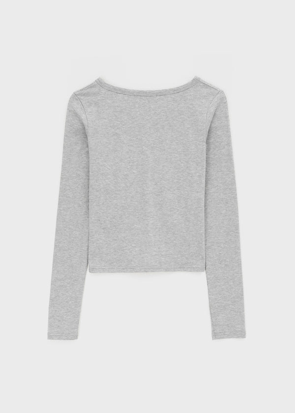 Jade Shirred Staff Long Sleeve Tee