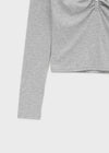 Jade Shirred Staff Long Sleeve Tee