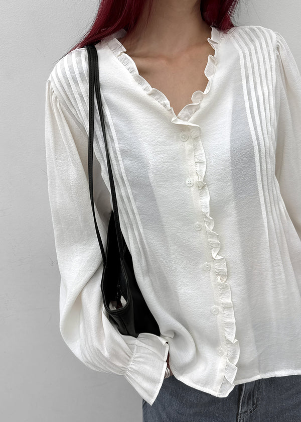 Lavender frill blouse