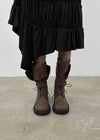Hermit Buckle Lace-up Mid-calf Boots