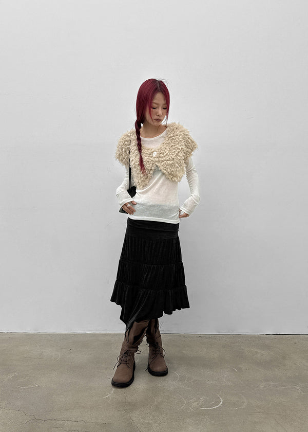 Teddy fur bolero cardigan