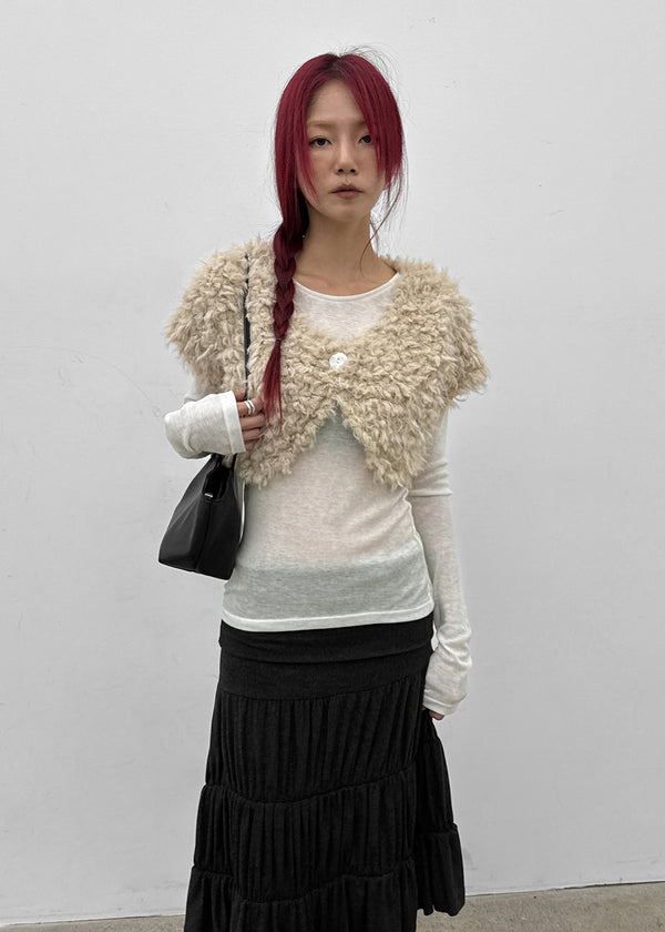 Teddy fur bolero cardigan