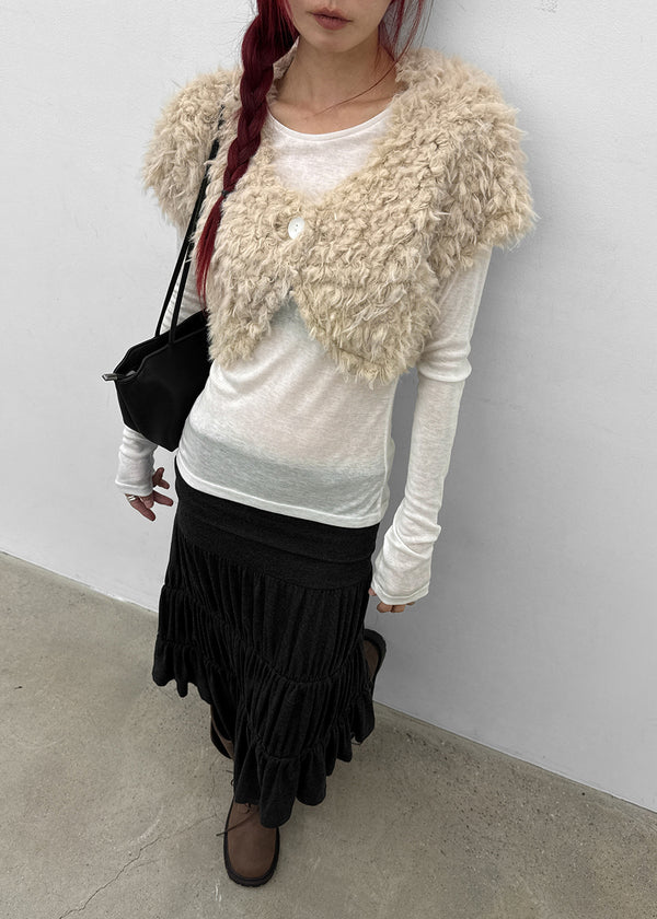 Teddy fur bolero cardigan