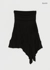 Rit asymmetrical shirred midi skirt