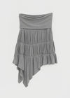 Rit asymmetrical shirred midi skirt