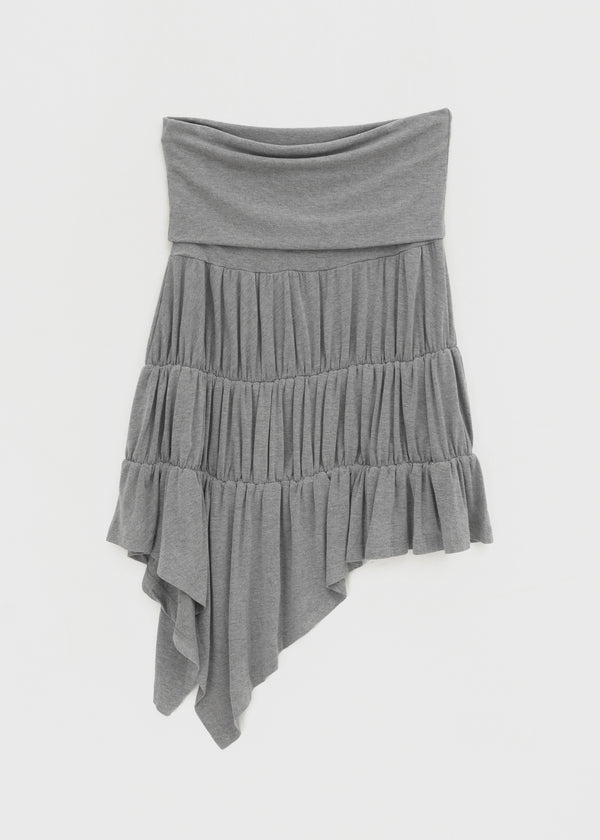 Rit asymmetrical shirred midi skirt