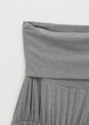 Rit asymmetrical shirred midi skirt