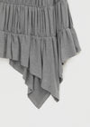 Rit asymmetrical shirred midi skirt