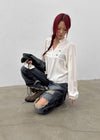 Kent Damaged Loose Fit Denim Pants