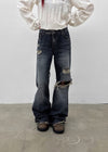 Kent Damaged Loose Fit Denim Pants