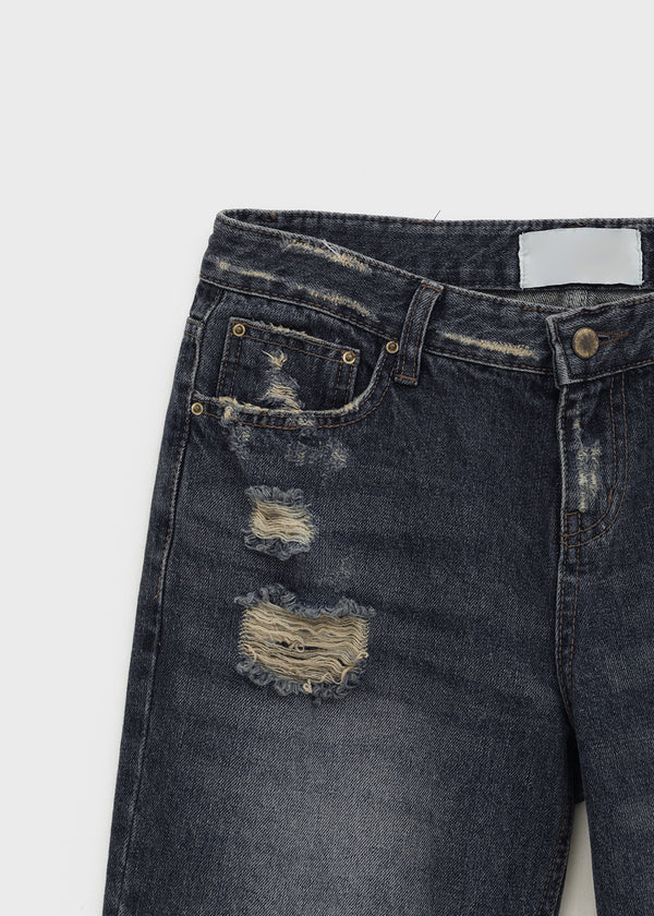 Kent Damaged Loose Fit Denim Pants