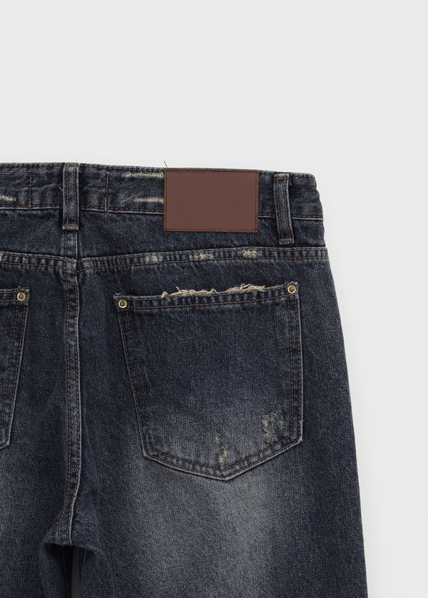Kent Damaged Loose Fit Denim Pants