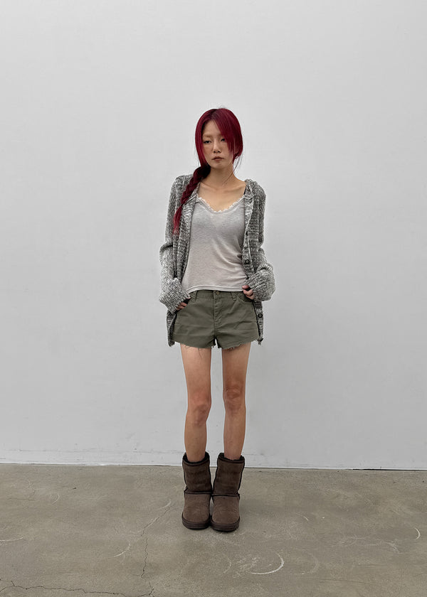Kiul Heathered Hooded Cardigan