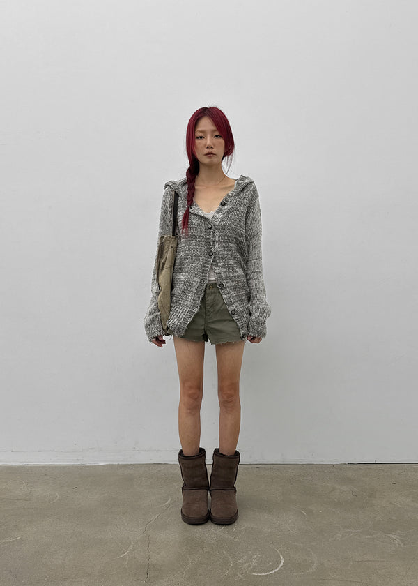 Kiul Heathered Hooded Cardigan
