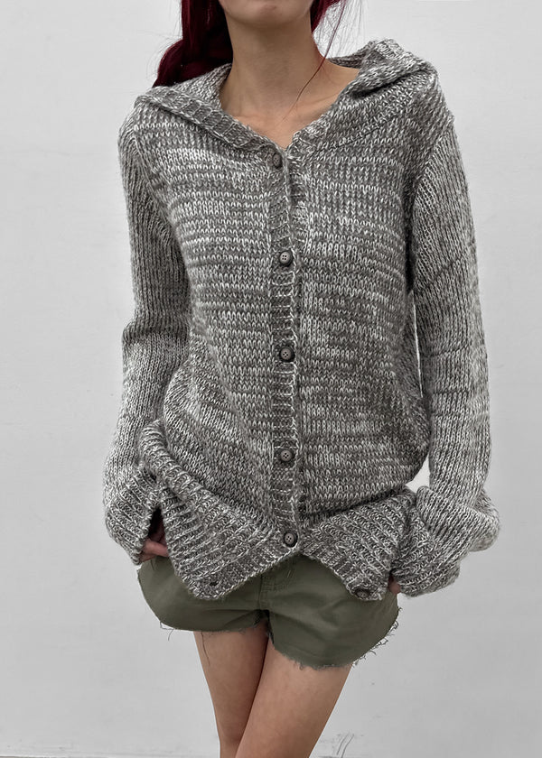 Kiul Heathered Hooded Cardigan