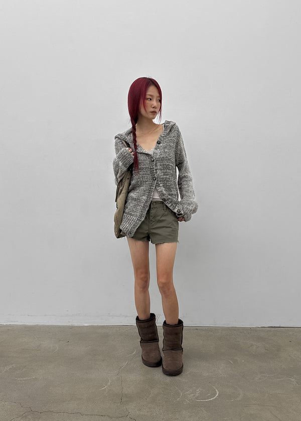 Kiul Heathered Hooded Cardigan