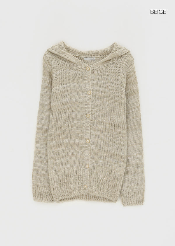 Kiul Heathered Hooded Cardigan