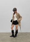 Breto high-neck suede jacket
