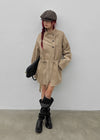 Breto high-neck suede jacket