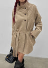 Breto high-neck suede jacket