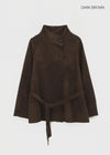 Breto high-neck suede jacket
