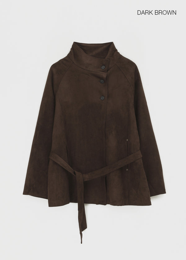 Breto high-neck suede jacket