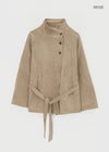 Breto high-neck suede jacket