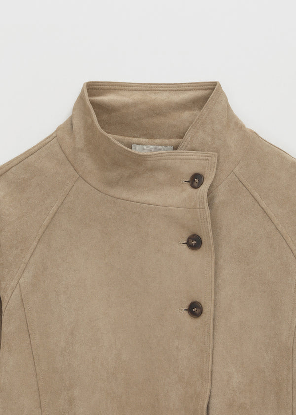 Breto high-neck suede jacket