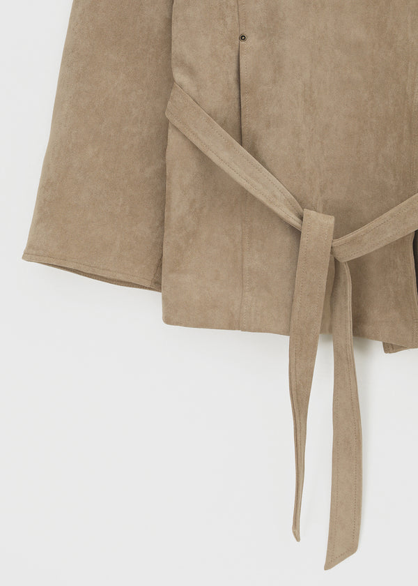 Breto high-neck suede jacket