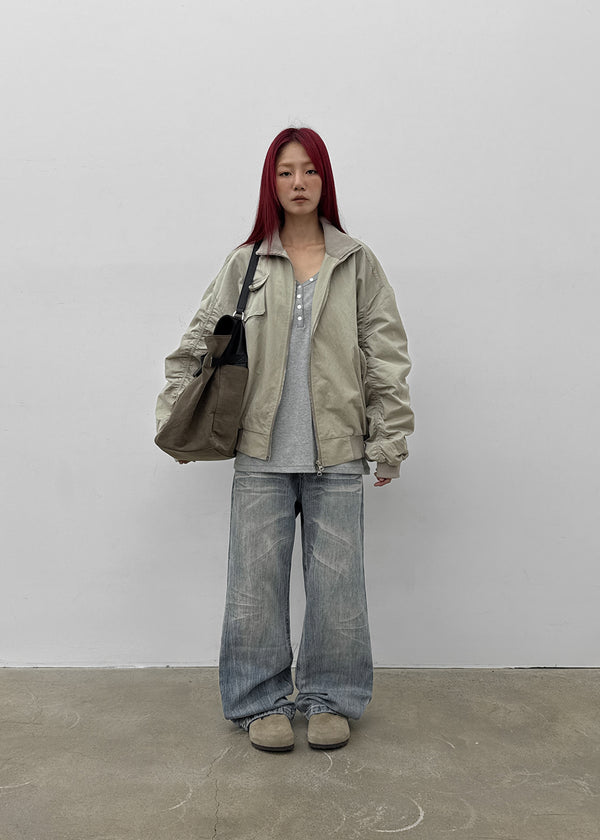 Rondy Shirred Bomber Jacket