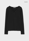 [MADE] Sadney Loose Fit Henley Neck Long Sleeve Tee
