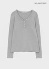 [MADE] Sadney Loose Fit Henley Neck Long Sleeve Tee