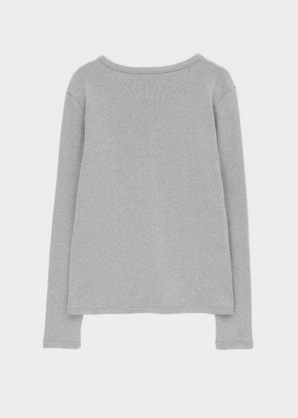 [MADE] Sadney Loose Fit Henley Neck Long Sleeve Tee