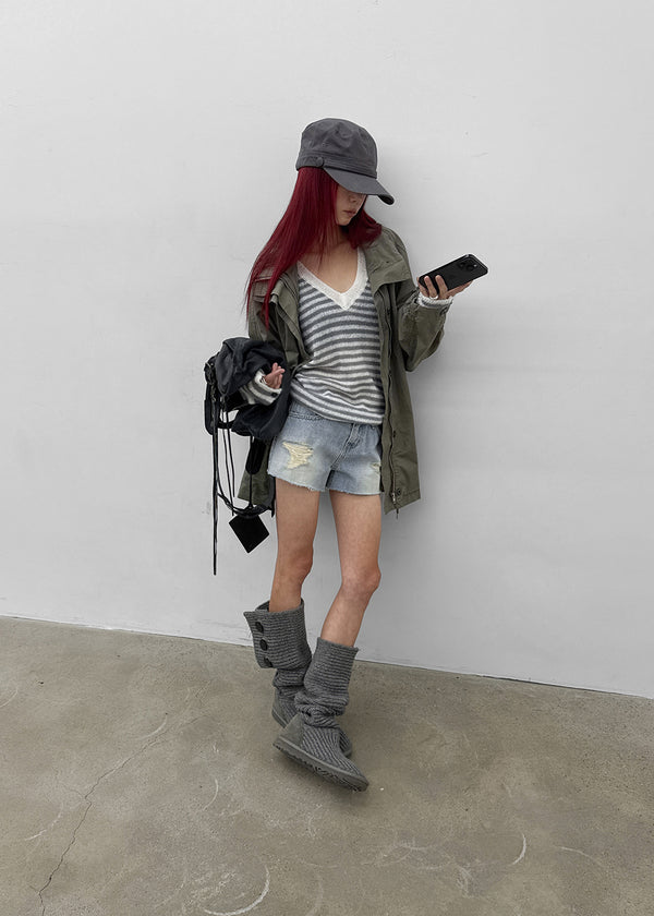 Brizzle high-neck field jacket