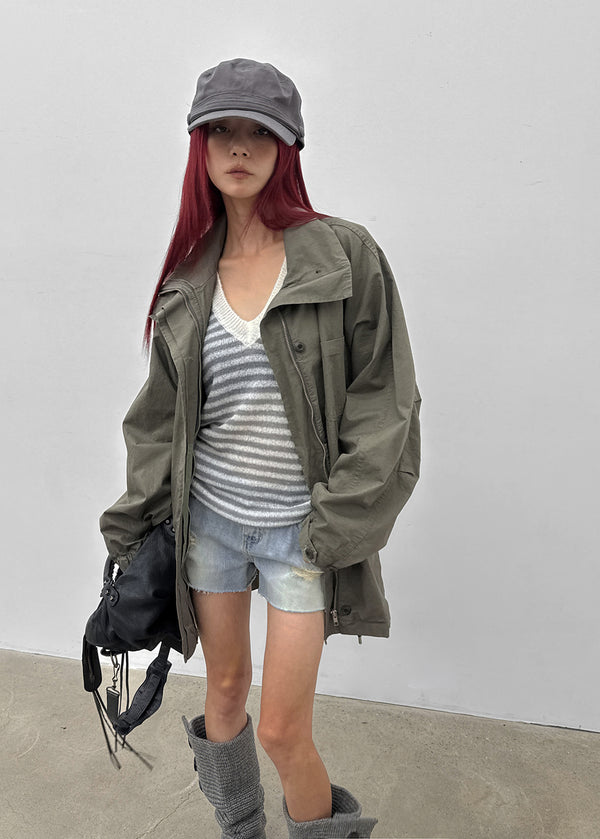 Brizzle high-neck field jacket