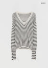 Rodi Striped V-Neck Wool Knit