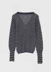 Rodi Striped V-Neck Wool Knit
