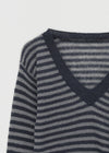 Rodi Striped V-Neck Wool Knit