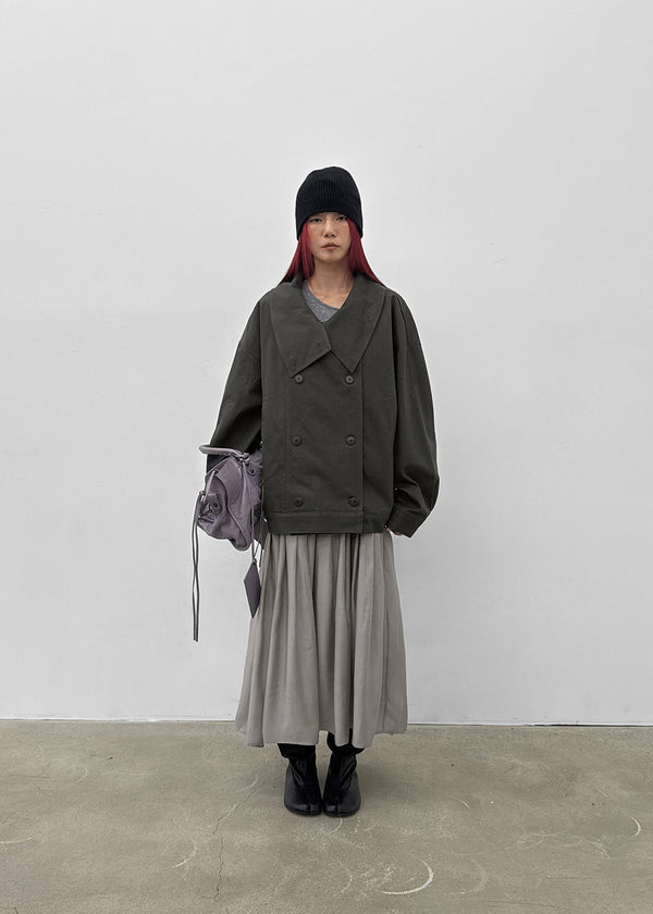Kenji Double-Button High-Neck Jacket