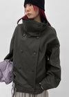 Kenji Double-Button High-Neck Jacket