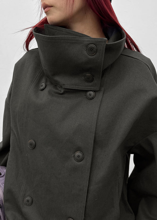 Kenji Double-Button High-Neck Jacket