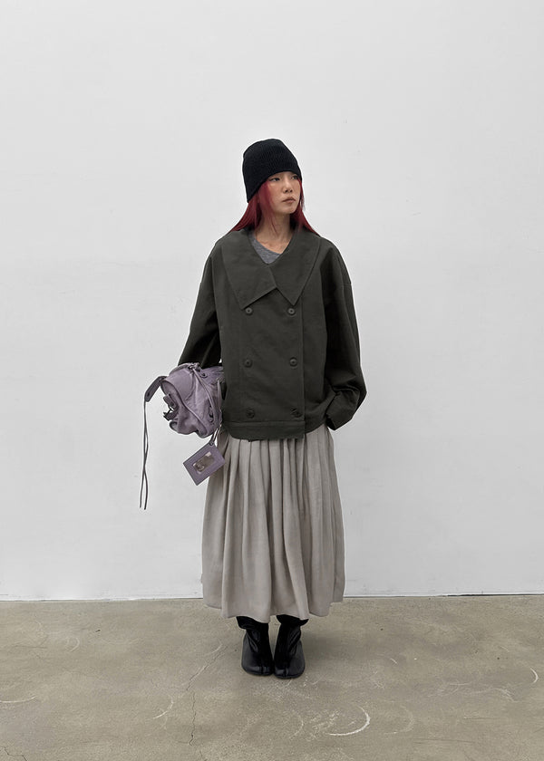 Kenji Double-Button High-Neck Jacket