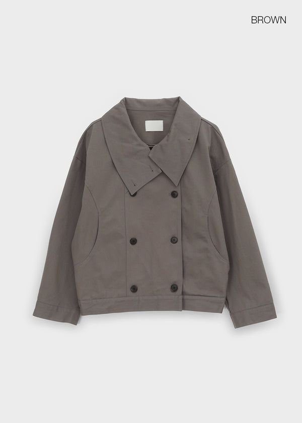 Kenji Double-Button High-Neck Jacket