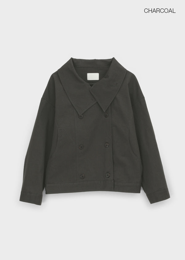 Kenji Double-Button High-Neck Jacket