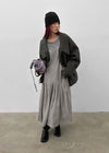 Kia Pintuck Sleeveless Long Dress