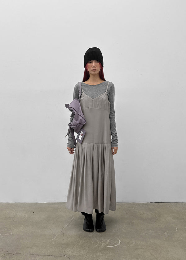 Kia Pintuck Sleeveless Long Dress
