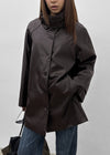 Volk High-Neck Half Leather Jacket