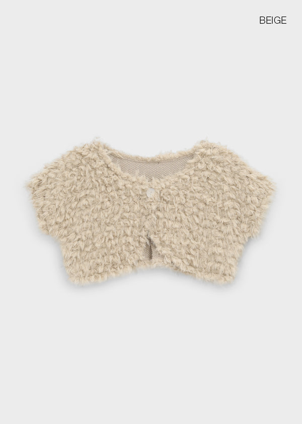 Teddy fur bolero cardigan